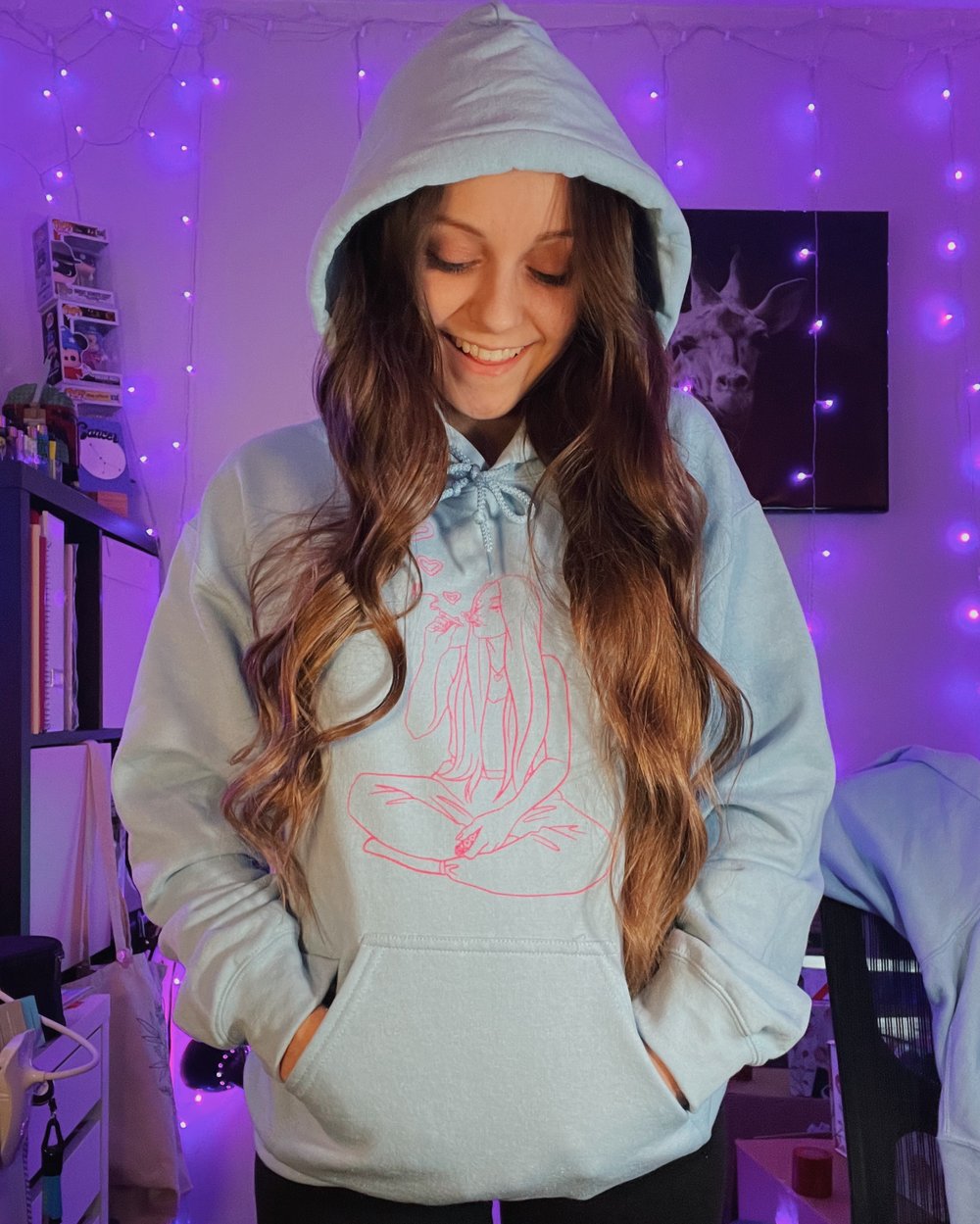 Image of Heart Smoke Rings - hoodie (light blue)