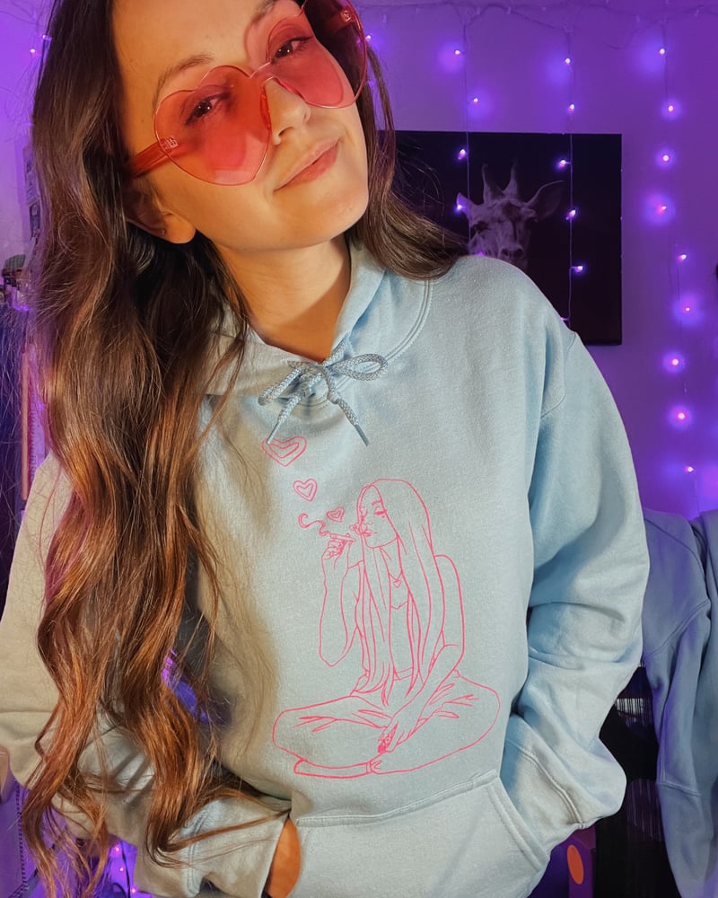 Image of Heart Smoke Rings - hoodie (light blue)
