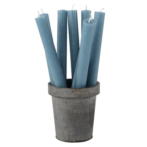 Image of Petrol Blue Rustic Dinner Candle