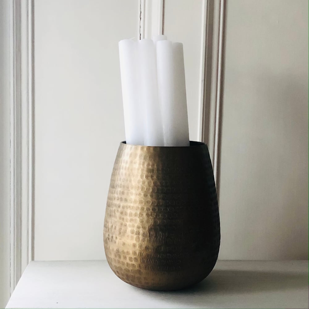 Image of White Rustic Dinner Candle