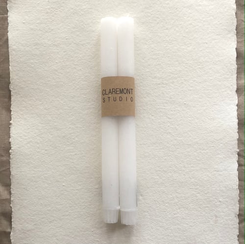 Image of White Rustic Dinner Candle