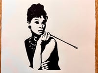 Image 3 of Audrey Hepburn (Linocut Print) 