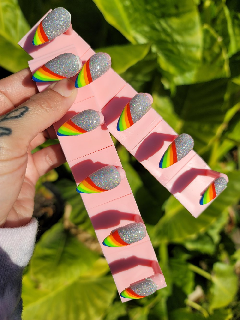 Image of MINI STILETTO Rainbow Acrylic Press-Ons