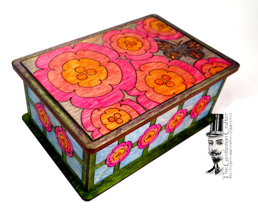 Image of Marquetry Box- Flowers and Flitter Fly Kit