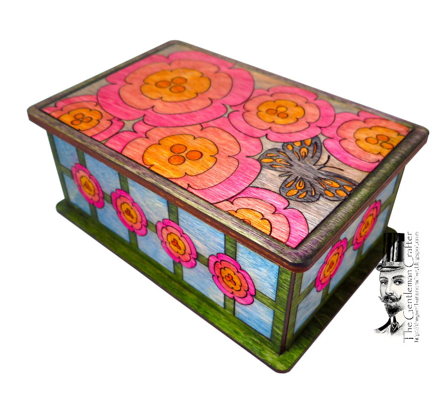 Image of Marquetry Box- Flowers and Flitter Fly Kit