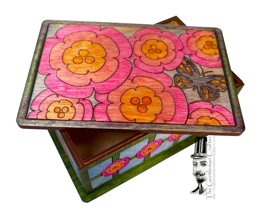 Image of Marquetry Box- Flowers and Flitter Fly Kit