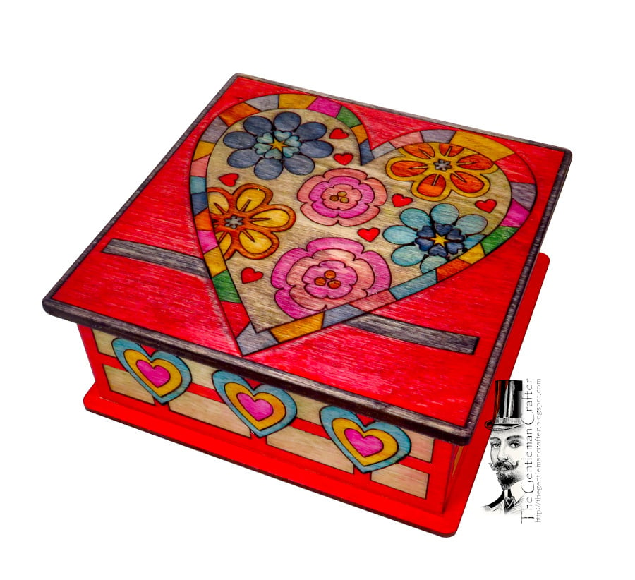 Image of Marquetry Box -Sweet Blossoms Heart Kit
