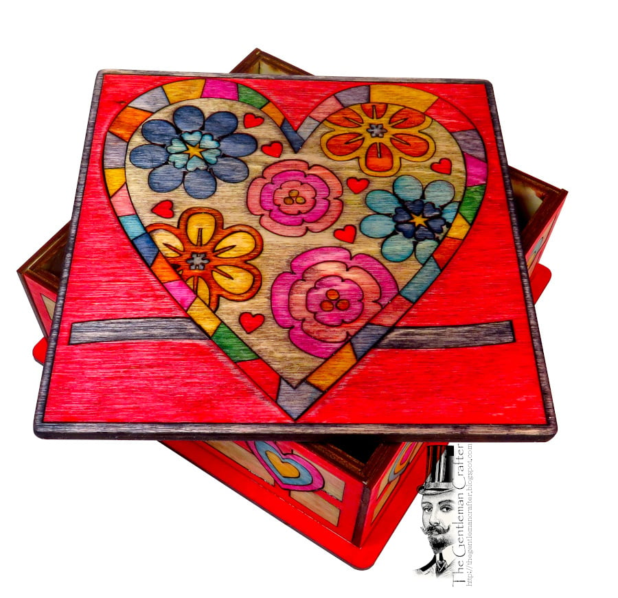 Image of Marquetry Box -Sweet Blossoms Heart Kit