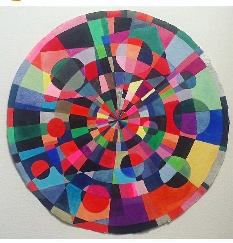 Image of Nina Bovasso Giclee Print Tondo Geometric,  2008