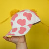 Hand-Painted Strawberry Cow Dad Hat/Visor