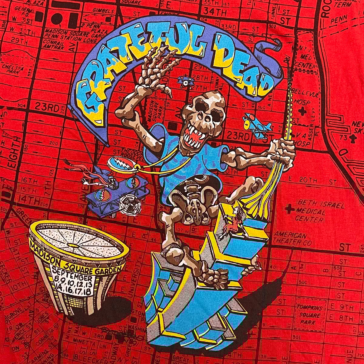 Original RARE Vintage Grateful Dead MSG New York 1991 All Over Print!! - Large