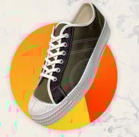 Image 1 of VEGANCRAFT vintage lo top olive sneaker shoes made in Slovakia 