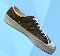 Image 3 of VEGANCRAFT vintage lo top olive sneaker shoes made in Slovakia 