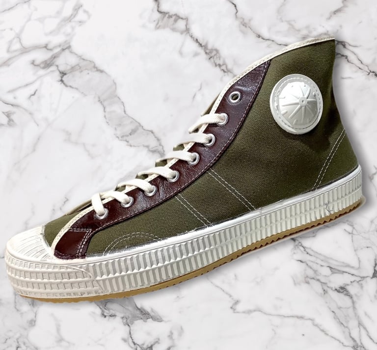 VEGANCRAFT vintage hi top olive sneaker shoes made in Slovakia