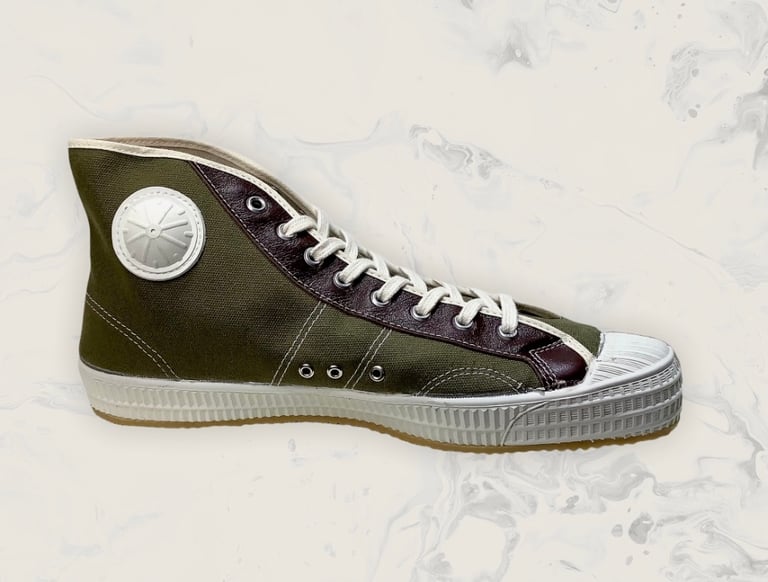 VEGANCRAFT vintage hi top olive sneaker shoes made in Slovakia Image 3