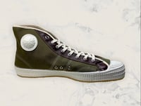 Image 3 of VEGANCRAFT vintage  hi top olive sneaker shoes made in Slovakia 