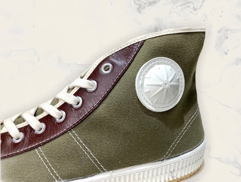 VEGANCRAFT vintage hi top olive sneaker shoes made in Slovakia Image 4