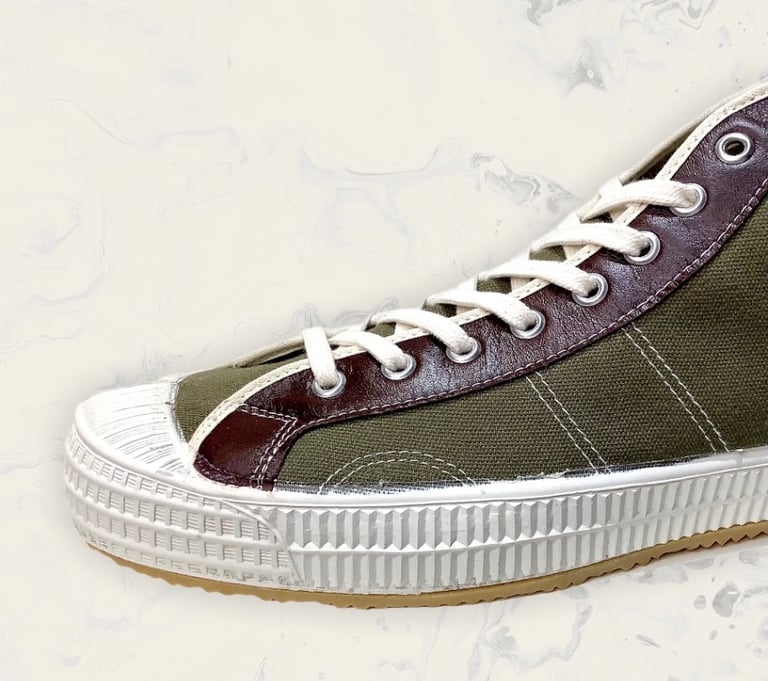 VEGANCRAFT vintage hi top olive sneaker shoes made in Slovakia Image 5