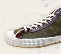 Image 5 of VEGANCRAFT vintage  hi top olive sneaker shoes made in Slovakia 