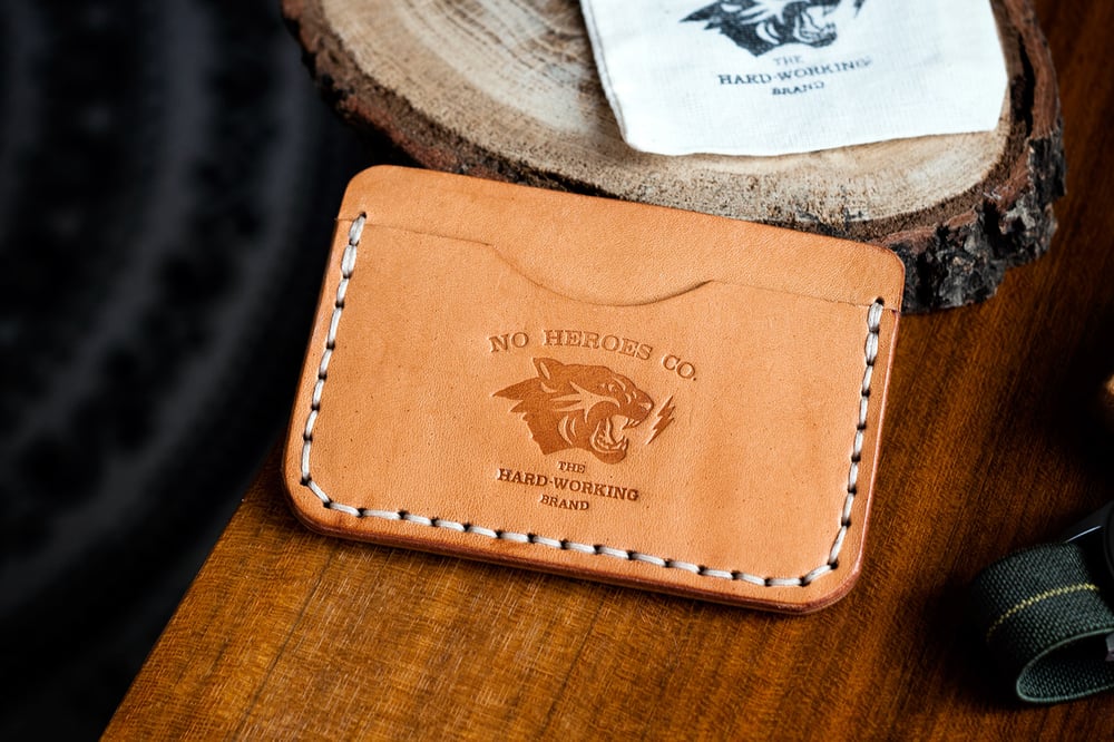 Image of S.L.C. — "NATURAL TAN" ITALIAN COWHIDE LEATHER CARD HOLDER