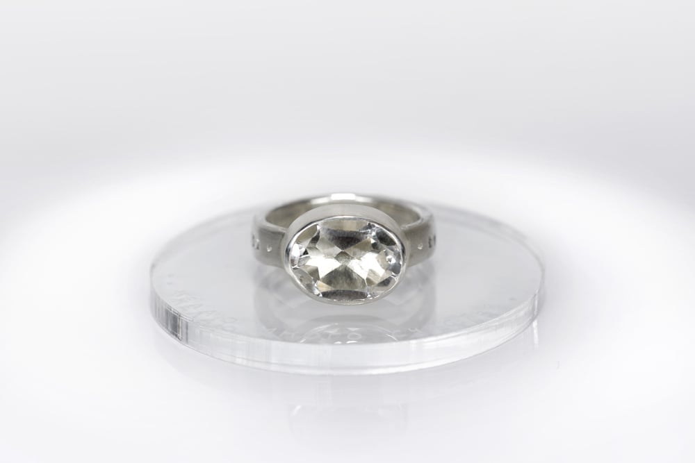 Image of "I wish you..." silver ring with rock crystal · SERENISSIME SIT TIBI ·
