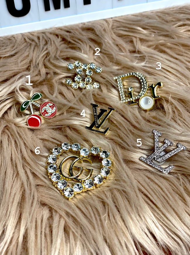 designer croc charms bling lv