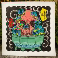 “Skull on a bonsai pot” original painting 