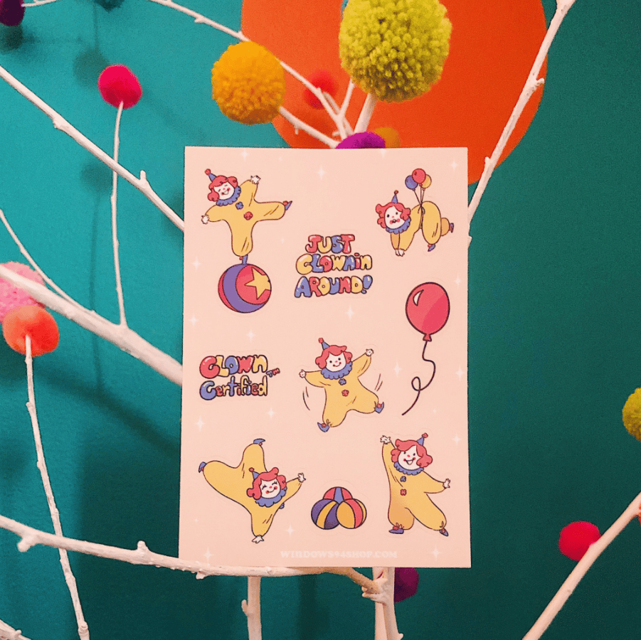 Image of Lolly the Clown Sticker Sheet