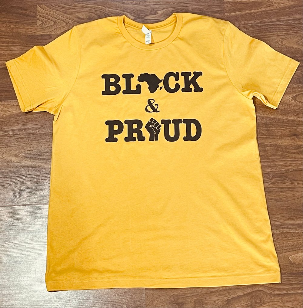 Black And Proud T-Shirt (Mustard)