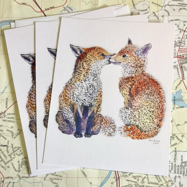 Image of Two Foxes Valentines Day Card