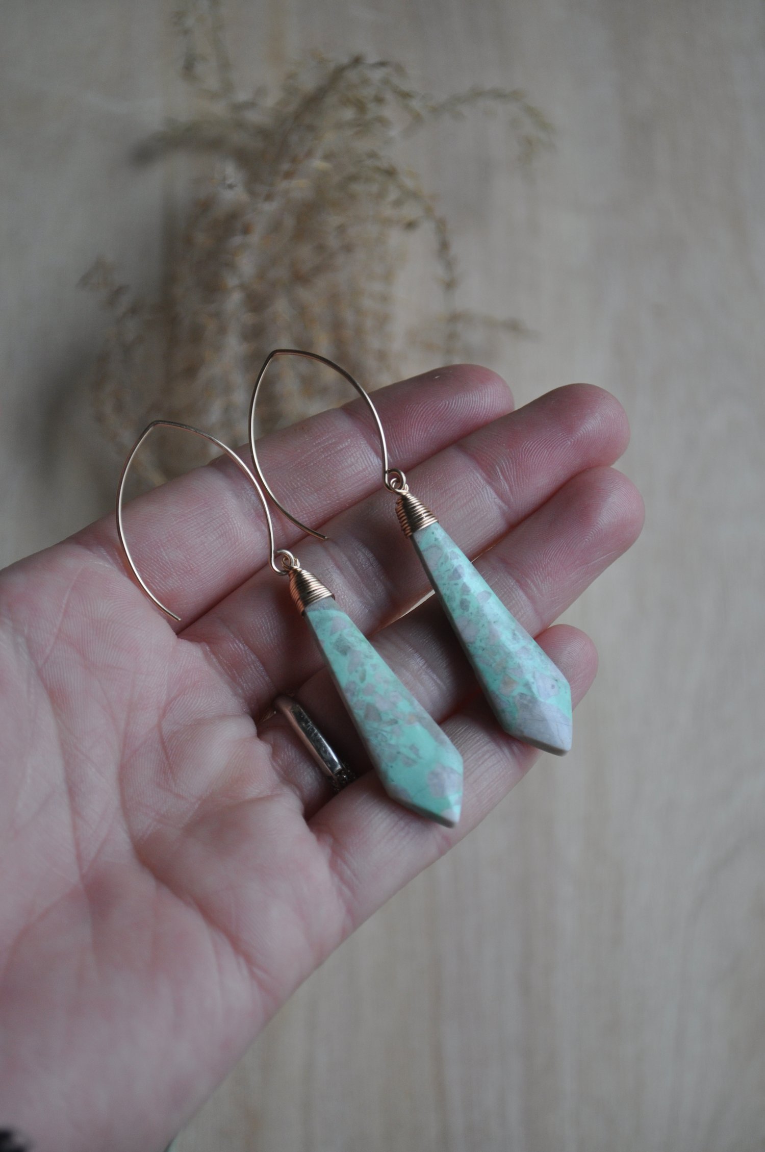 Image of One of a Kind Variscite Kite Dangles