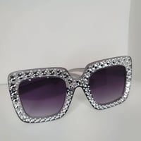 Image 1 of Oversize Square Sparkling Sunglasses AC Frame Glasses for Women