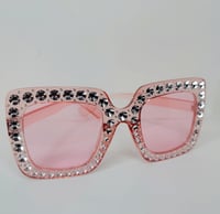 Image 1 of Oversize Square Sparkling Sunglasses AC Frame Glasses for Women.,