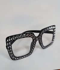 Image 2 of Oversize Square Sparkling Sunglasses AC Frame Glasses for Women,,