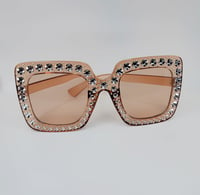 Image 1 of Oversize Square Sparkling Sunglasses AC Frame Glasses for Women,..,