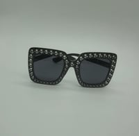 Image 1 of Oversize Square Sparkling Sunglasses AC Frame Glasses for Women.,,,