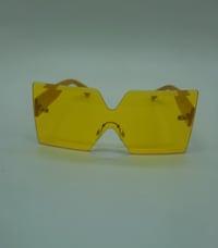 Image 1 of Oversized Square Sunglasses Rimless Frame Candy Color Glasses Transparent Square Glasses for Women