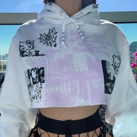 patchwork crop hoodie 