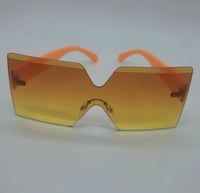 Image 1 of Oversized Square Sunglasses Rimless Frame Candy Color Glasses Transparent Square Glasses for Women..