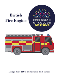 British Fire Engine Digital Pattern