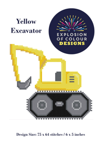 Yellow Excavator Digital Pattern