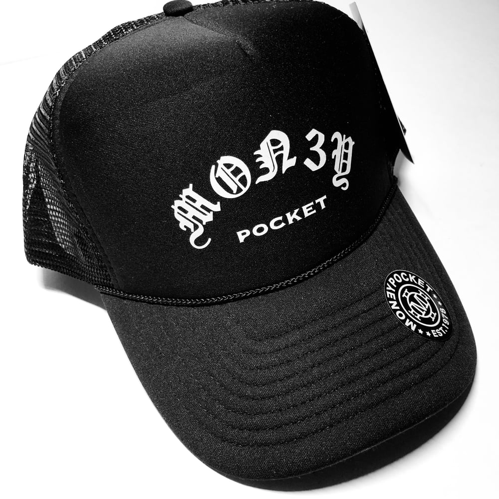 MON3Y POCKET TRUCKER HAT // BLACK