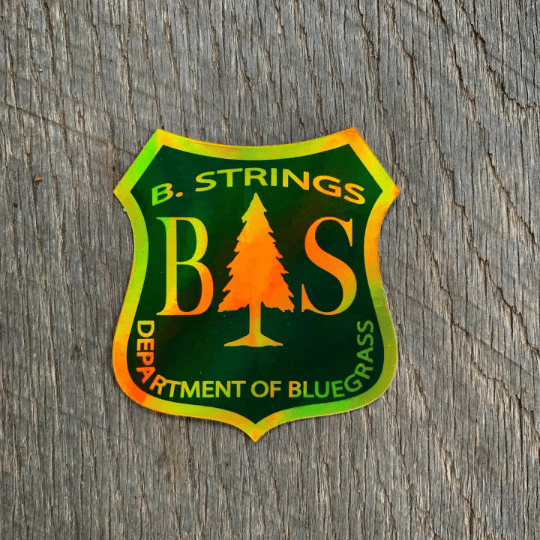 Image of Billy Strings fan art - Department of Bluegrass holographic sticker