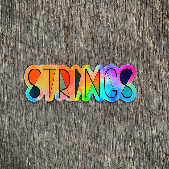 Image of Billy Strings fan art - STRINGS holographic sticker