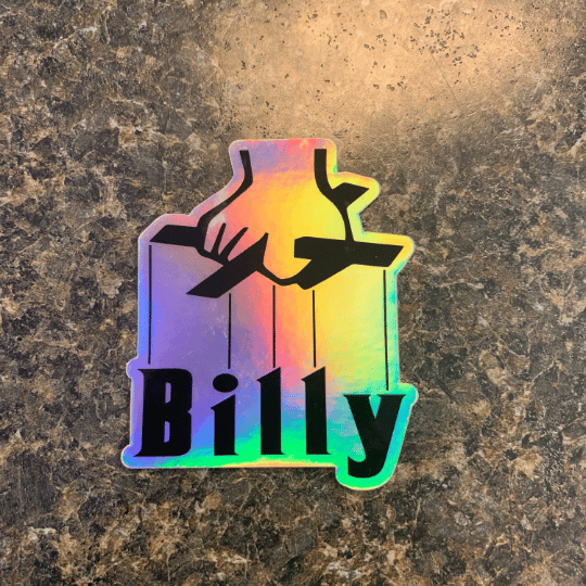 Image of Billy Strings fan art - Stringfather holographic sticker