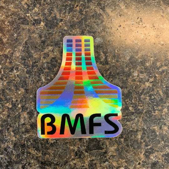 Image of Billy Strings fan art - BMFS retro holographic sticker