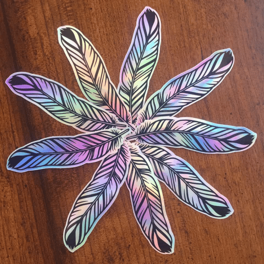 Image of Jamgrass Designs holographic feather stickers