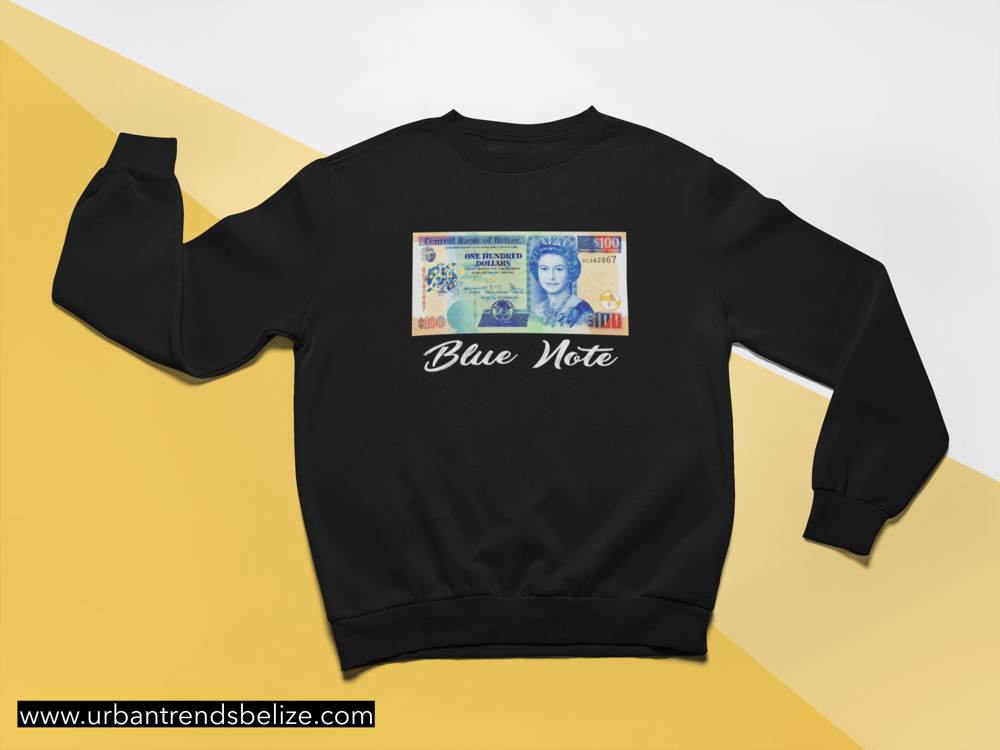 Image of BELIZE BLUE NOTE BLACK CREWNECK | HOODIE  SWEATER 