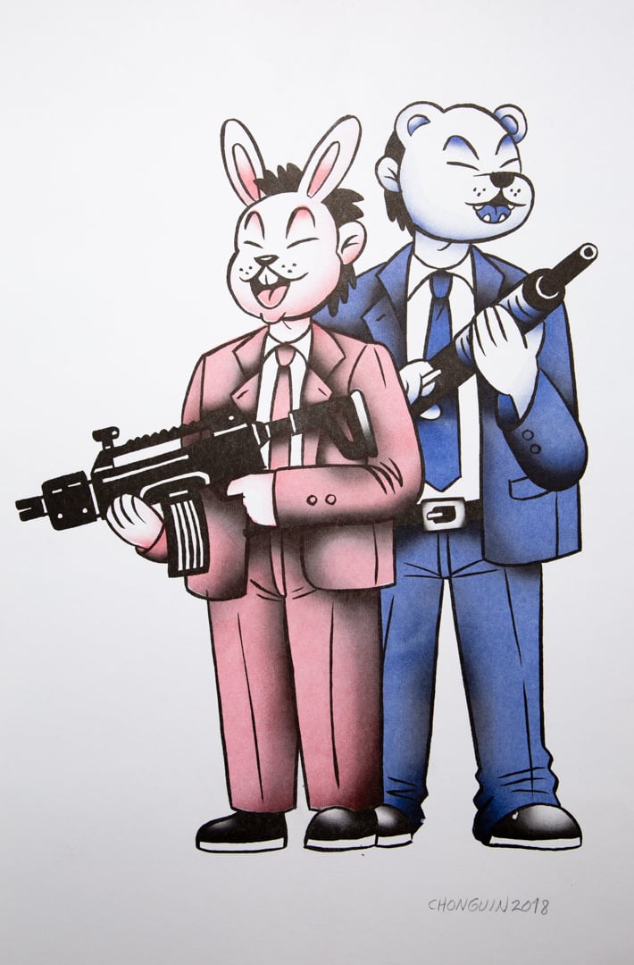 Mr. Conejo y papá Oso