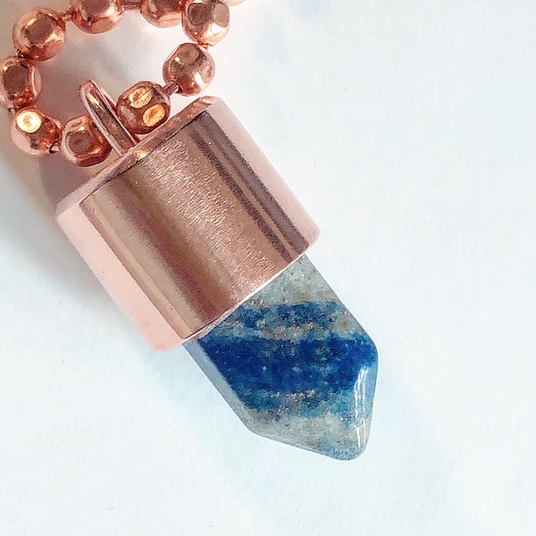 Image of Lapis Lazuli Crystal Key Necklace